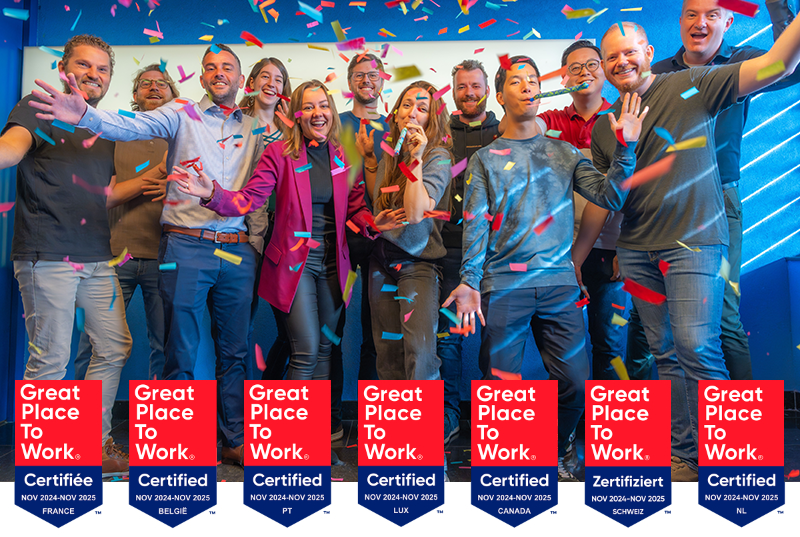 Colleagues celebrating our Great Place To Work® certification